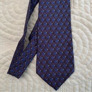 Van Heusen Silk Blue Checkered Tie